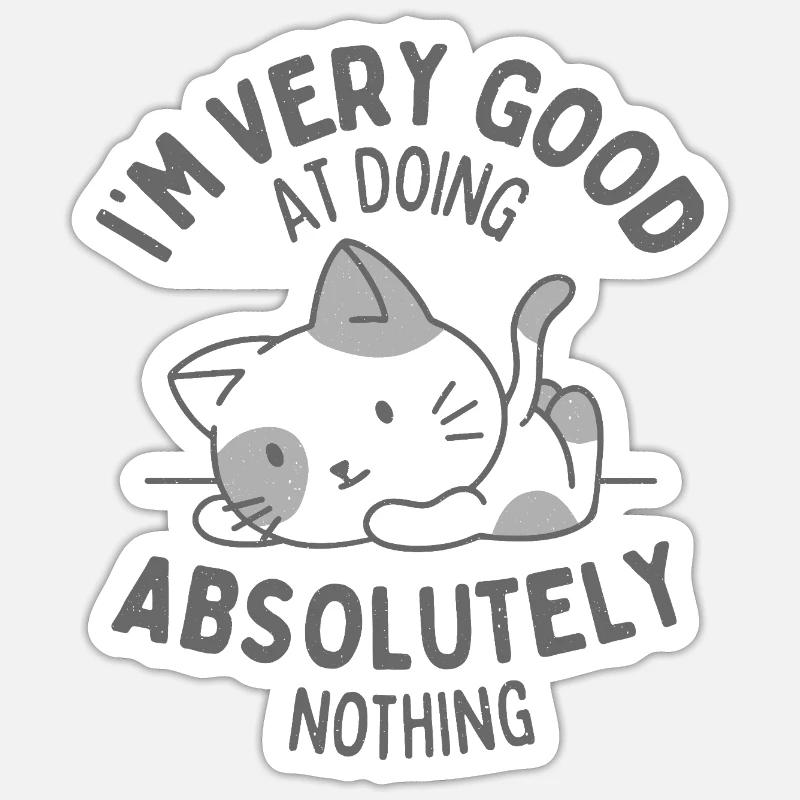 Ne faisant absolument rien - Sticker taille S (10 x 10 cm) - blanc mat