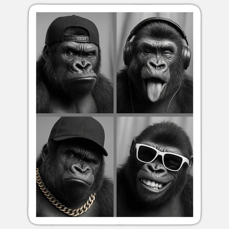 Gorilla - Sticker size S (10 x 10 cm) - white matte