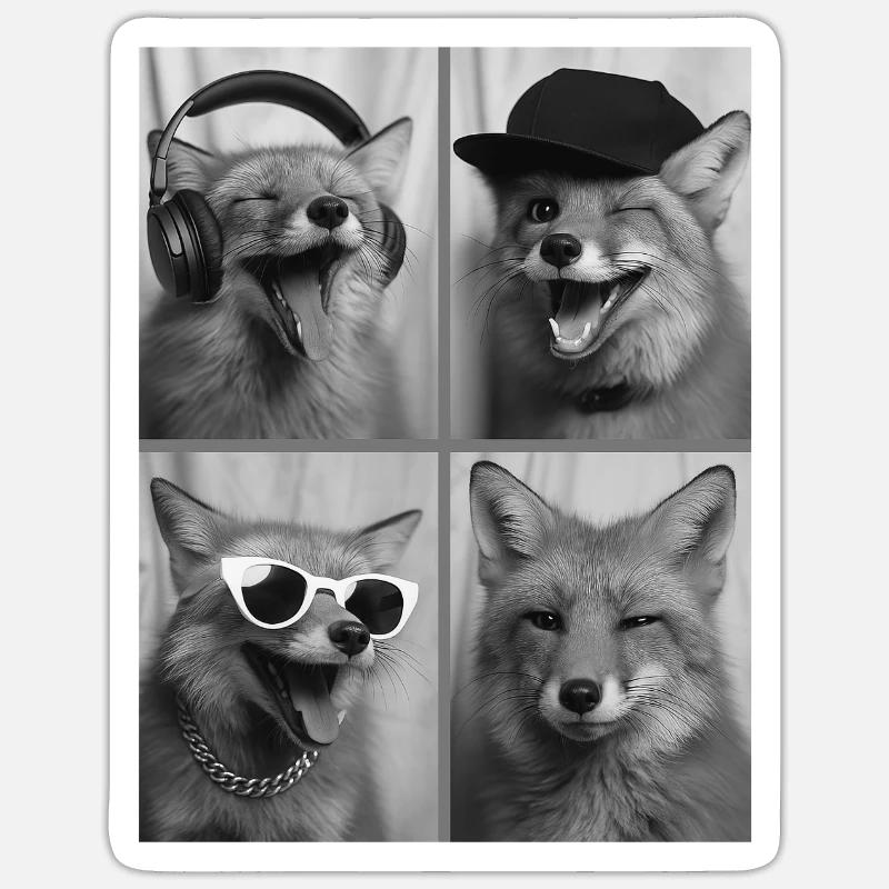 Fuchs - Sticker Größe S (10 x 10 cm) - Mattweiß