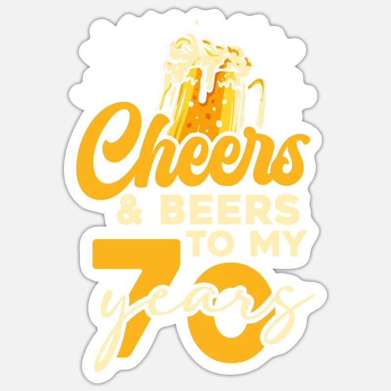 70 ans de Cheers & Beers - Sticker taille S (10 x 10 cm) - blanc mat