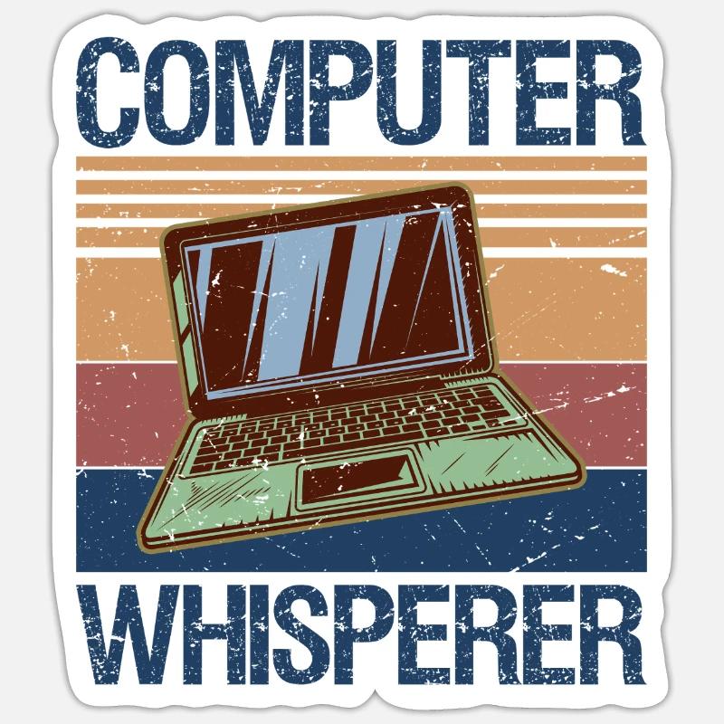 T-shirt Whisperer Informatique Nerds du support technique IT Sticker taille S (10 x 10 cm)