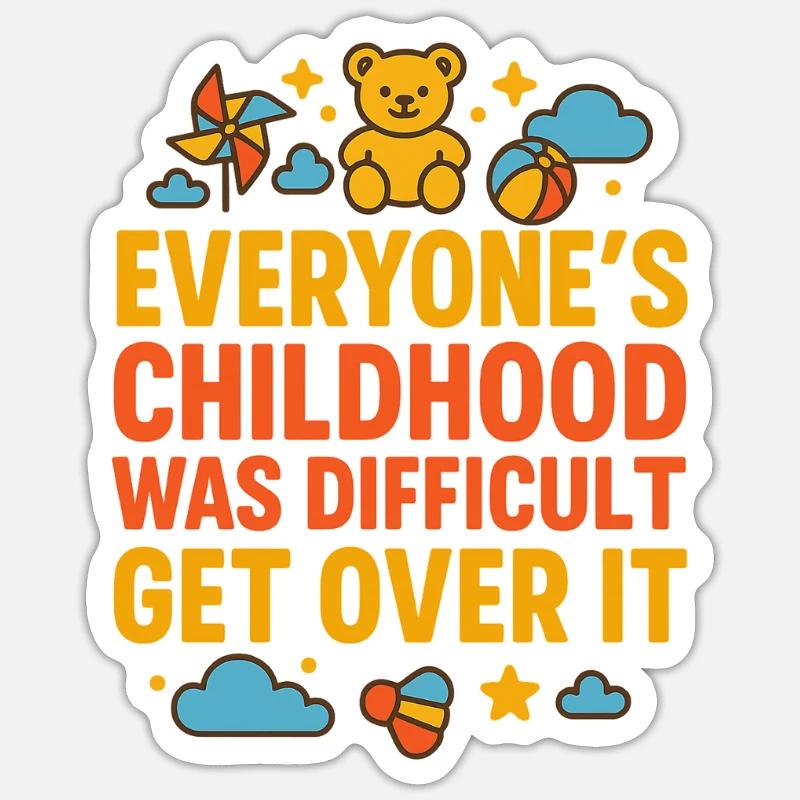 Message de lutte d’enfance Over ItBold - Sticker taille S (10 x 10 cm) - blanc mat