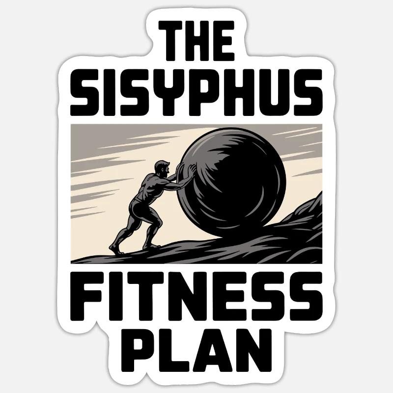 Schieben eines riesigen Balls - Sticker Größe S (10 x 10 cm) - Mattweiß
