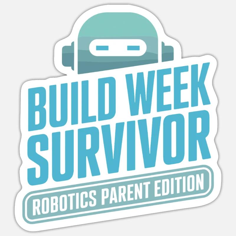 Roboterteam-elterngeschenk - Sticker Größe S (10 x 10 cm) - Mattweiß