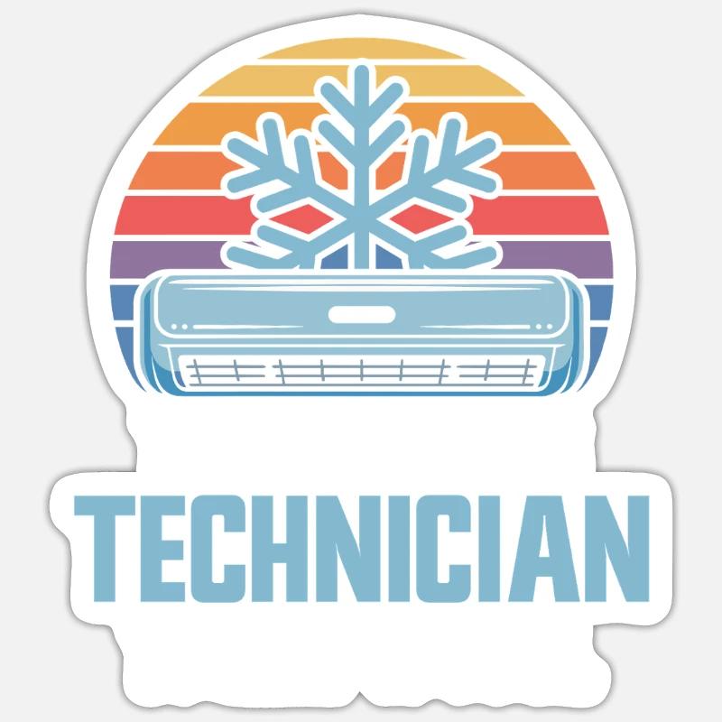HVAC Techniker Retro Klima Experte Design Profis Sticker Größe S (10 x 10 cm)