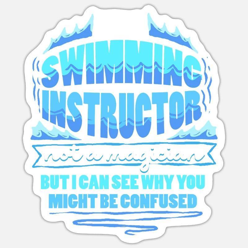 Swimming instructor - Sticker size S (10 x 10 cm) - white matte