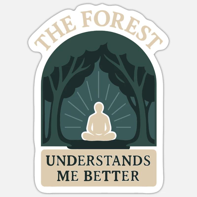 Remise à zéro mentale, Forest Walk Overthinker Sticker taille S (10 x 10 cm)
