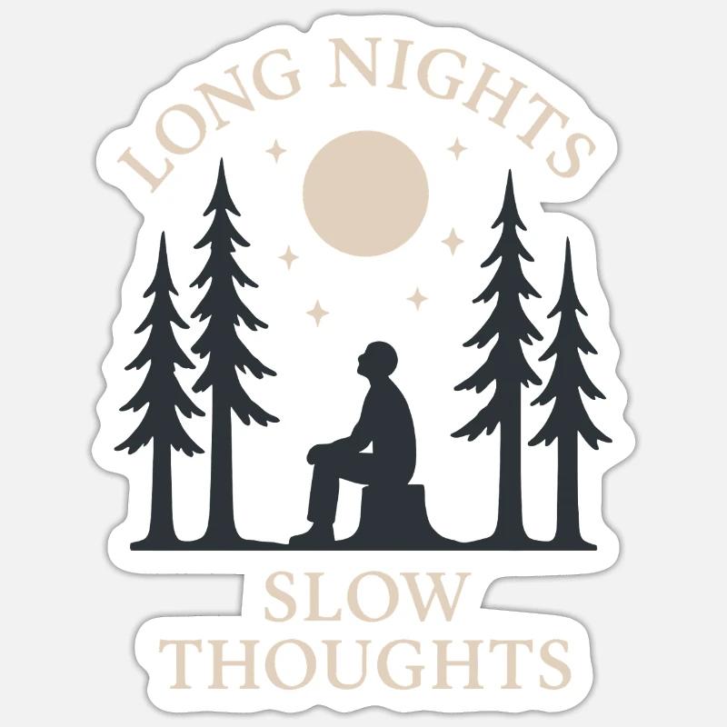 Forest Walk Overthinker Mental Reset - Sticker Größe S (10 x 10 cm) - Mattweiß