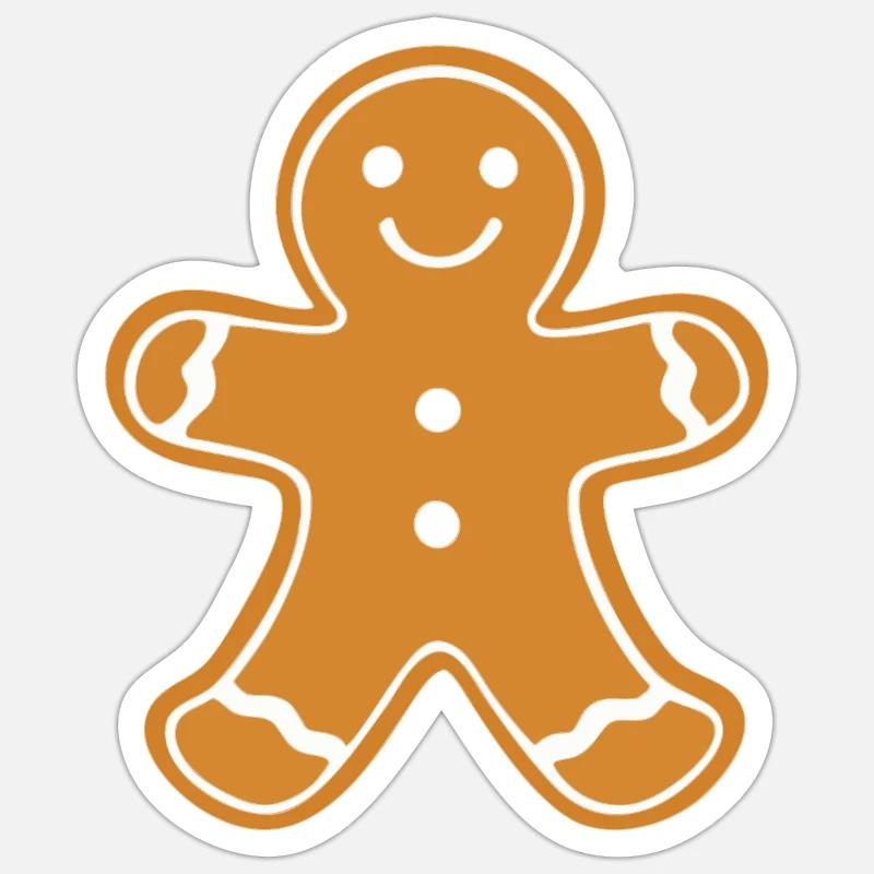 Lebkuchenmann Klassischer Lebkuchenmann - Sticker Größe S (10 x 10 cm) - Mattweiß