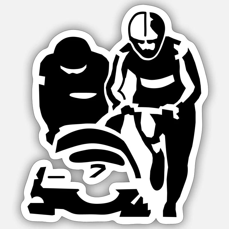Bobsleigh - Sticker size S (10 x 10 cm) - white matte