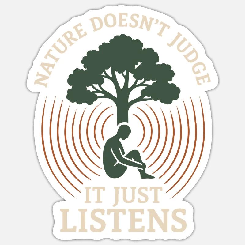 Forest Walk Overthinker Mental Reset - Sticker Größe S (10 x 10 cm) - Mattweiß