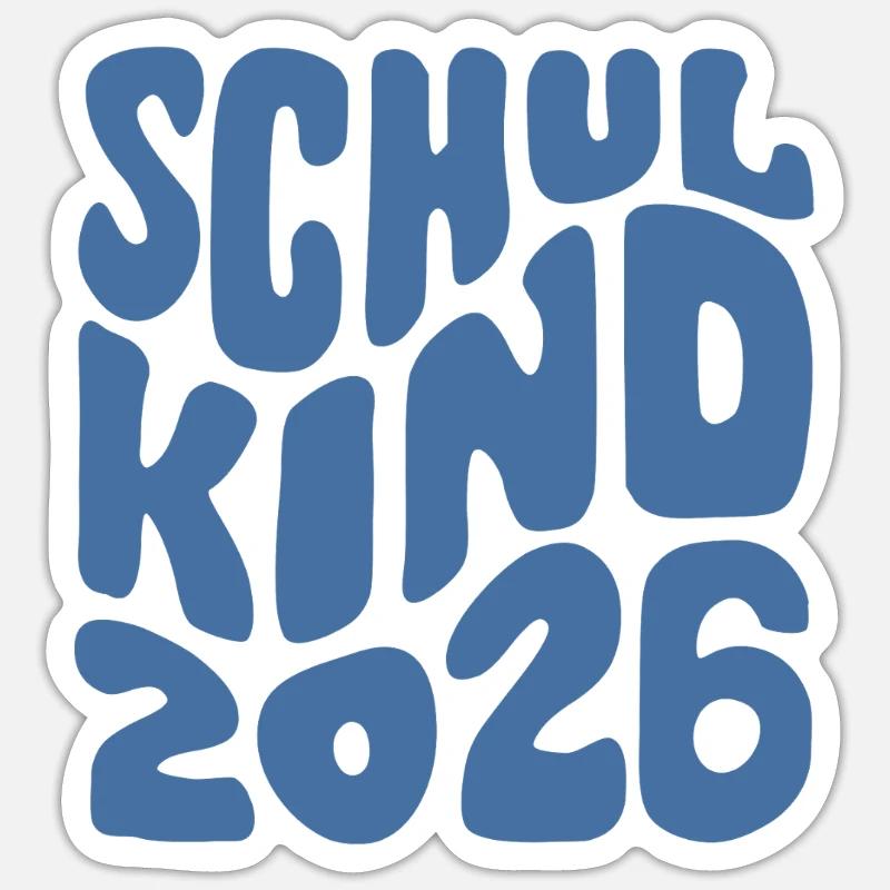 Schulkind 2026 - Einschulung - Erstklässler - Sticker Größe S (10 x 10 cm) - Mattweiß