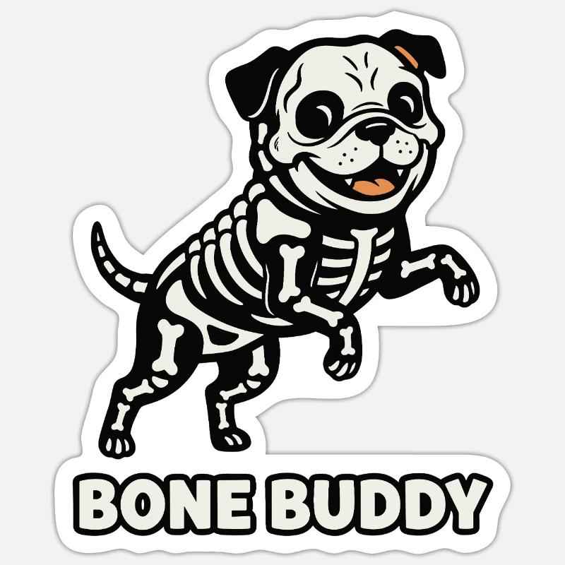 Bone Buddy Dog Sticker size S (10 x 10 cm)
