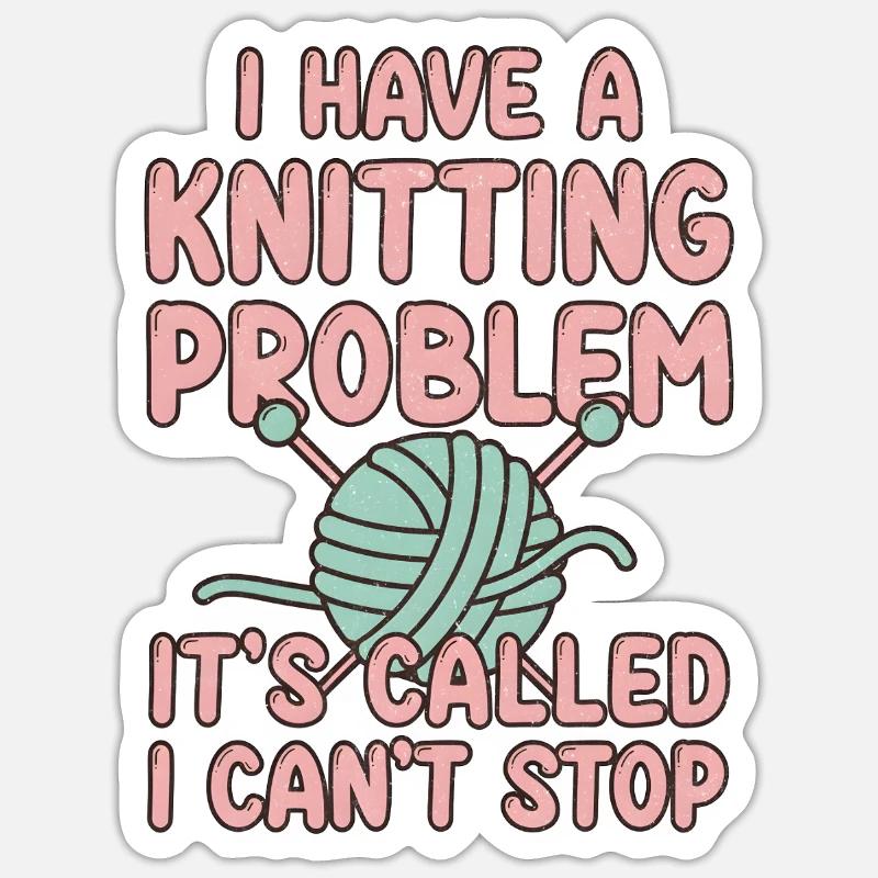 knit - Sticker size S (10 x 10 cm) - white matte