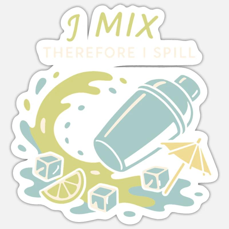 Shaker Stuck Mixologue débutant - Sticker taille S (10 x 10 cm) - blanc mat