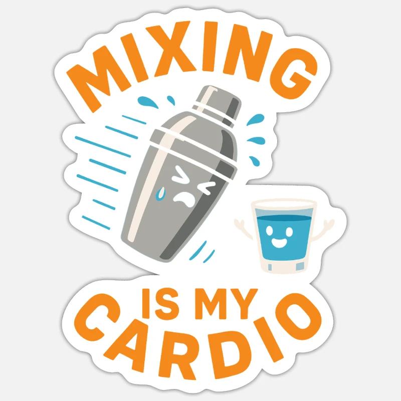 Shaker Stuck Mixologue débutant - Sticker taille S (10 x 10 cm) - blanc mat