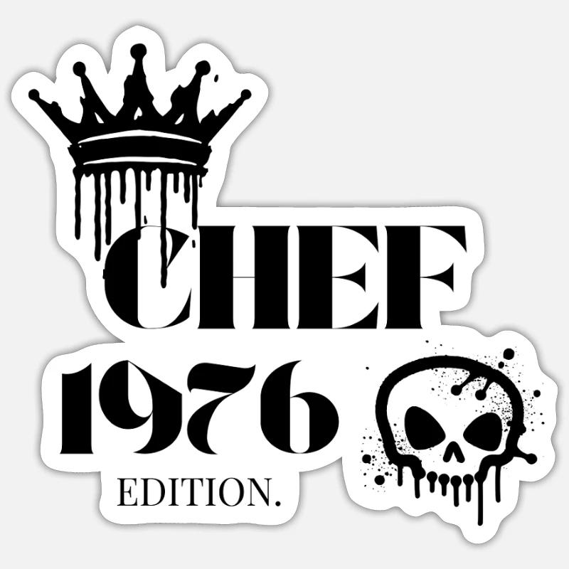 Édition Chef 1976 49e anniversaire Déclaration - Sticker taille S (10 x 10 cm) - blanc mat