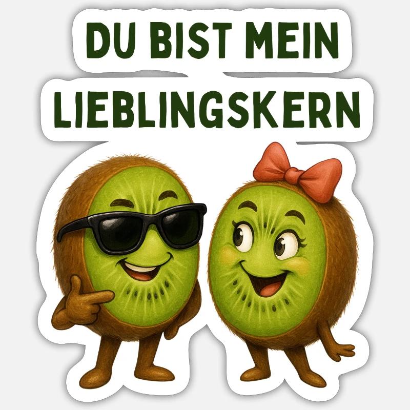 Kiwis préféré dans le style - Sticker taille S (10 x 10 cm) - blanc mat