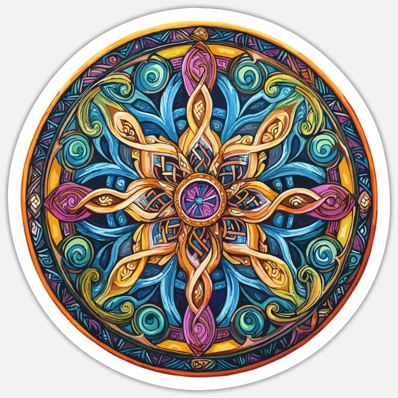 Mandala Fire Star - Sticker size S (10 x 10 cm) - white matte