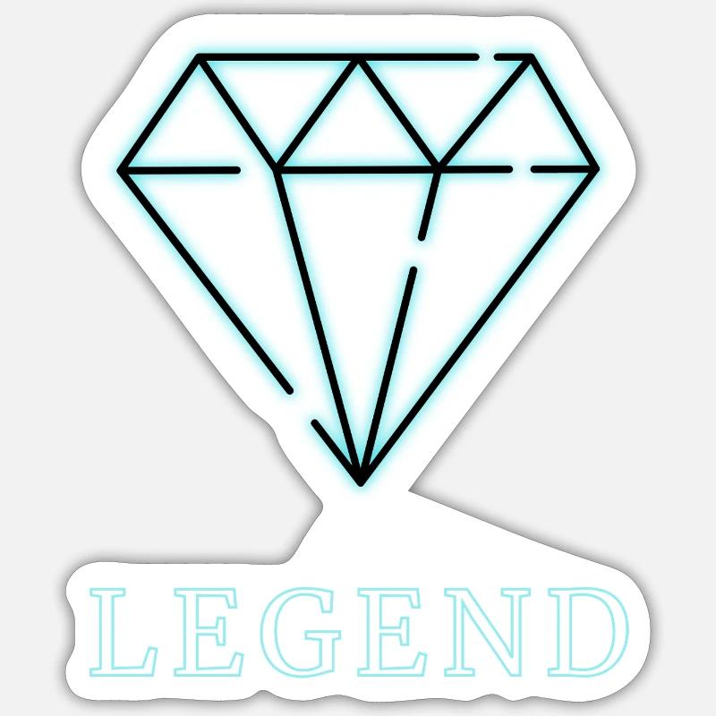 LÉGENDE – Conception en diamant - Sticker taille S (10 x 10 cm) - blanc mat