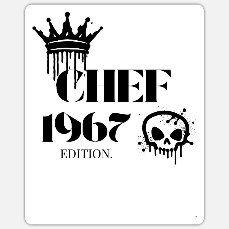 Édition Chef 1967 58 Déclaration d’anniversaire - Sticker taille S (10 x 10 cm) - blanc mat