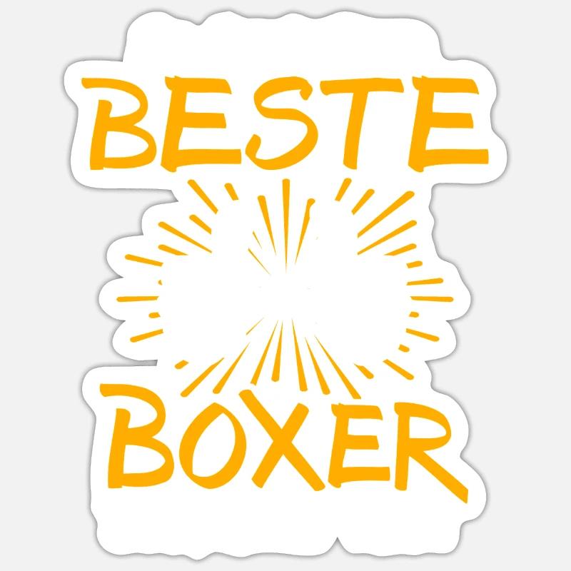 Boxer Geschenkidee - Sticker Größe S (10 x 10 cm) - Mattweiß