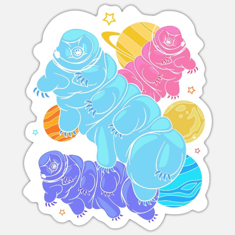 Tardigrade - Sticker taille S (10 x 10 cm) - blanc mat