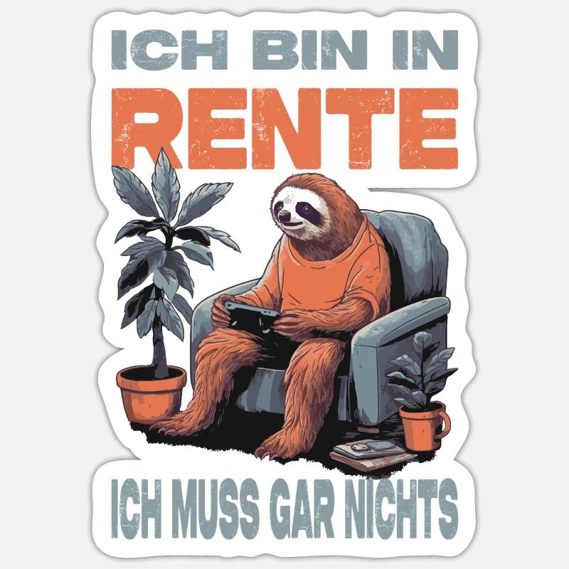 Rentner Ruhestand Geschenkidee - Sticker Größe S (10 x 10 cm) - Mattweiß
