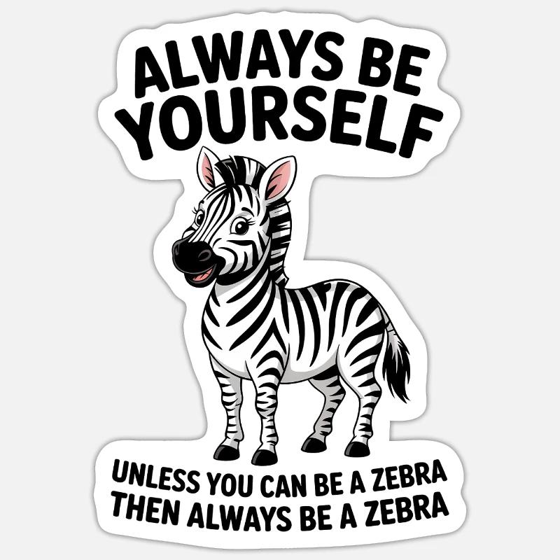 Zebra Spruch Lustiges Zebra Geschenk - Sticker Größe S (10 x 10 cm) - Mattweiß