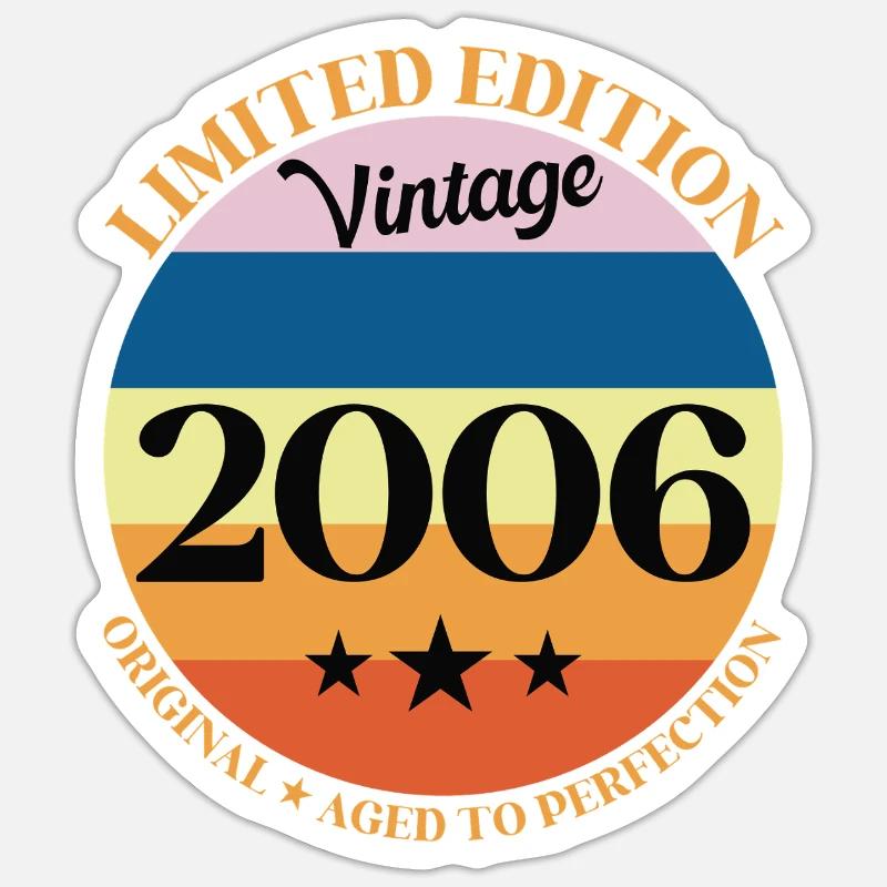 Geburtstagsgeschenk 2006 - Sticker Größe S (10 x 10 cm) - Mattweiß