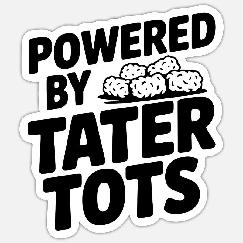 Propulsé par des Tater Tots - Sticker taille S (10 x 10 cm) - blanc mat