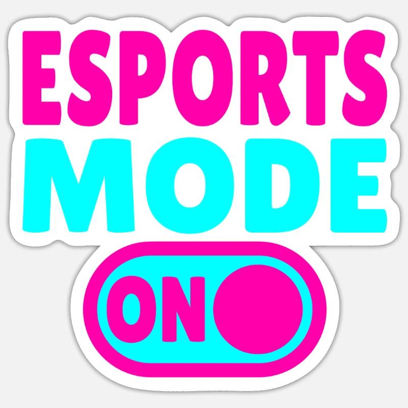 Mode esport ACTIVÉ – Gaming - Sticker taille S (10 x 10 cm) - blanc mat