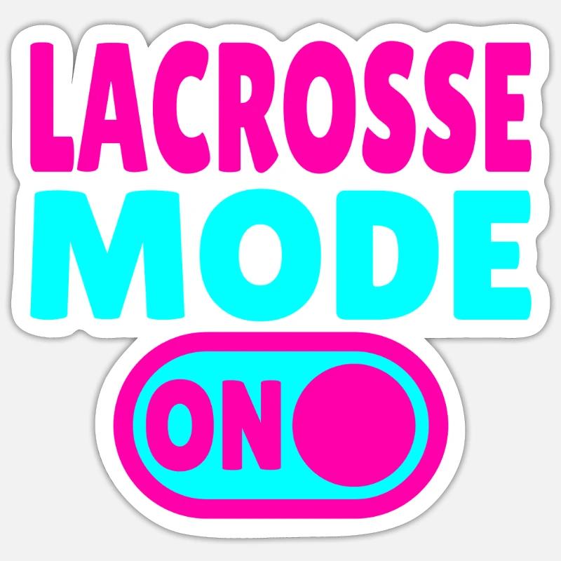 Lacrosse Mode On - Sticker size S (10 x 10 cm) - white matte