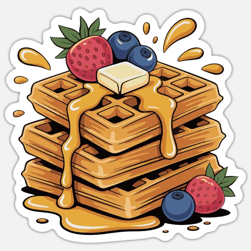 Fruity waffle art - Sticker size S (10 x 10 cm) - white matte