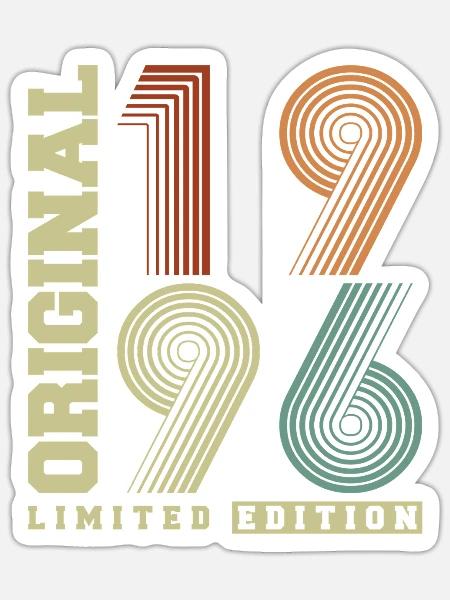 Original 1996 Jahrgang Vintage Geburtstag Retro - Sticker Größe S (10 x 10 cm) - Mattweiß