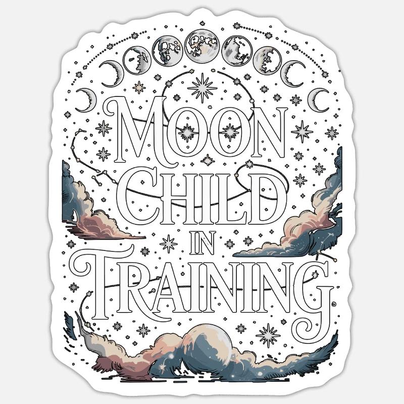 Witchcraft Moon Child In Training Spellcaster - Sticker size S (10 x 10 cm) - white matte