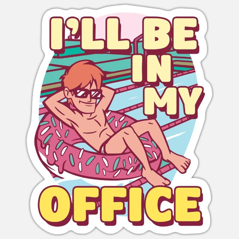 Swimming instructor - Sticker size S (10 x 10 cm) - white matte