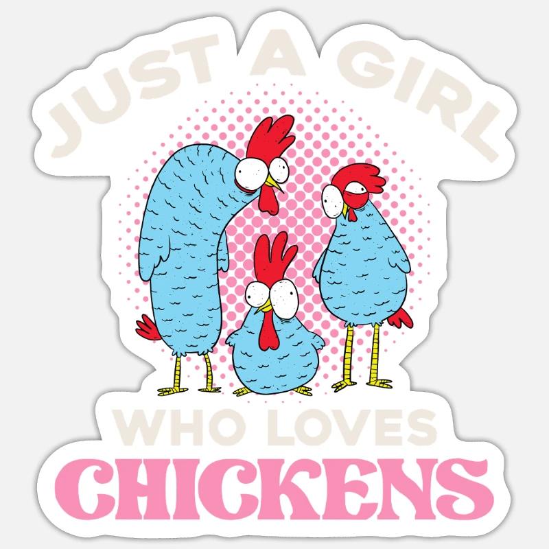 Nur ein MĂ€dchen liebt HĂŒhner - Sticker GröĂe S (10 x 10 cm) - MattweiĂ