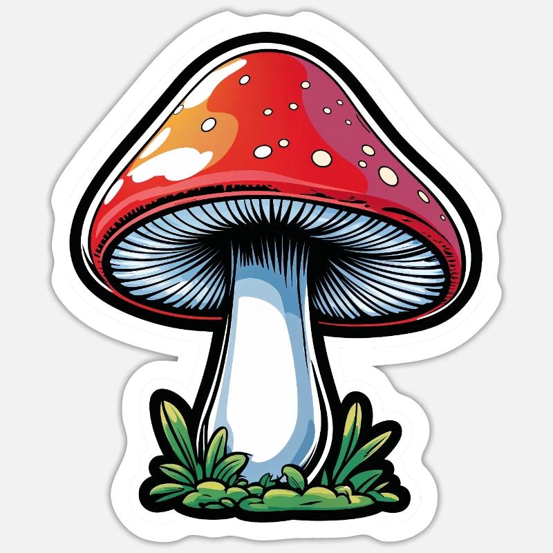 Conception du Popart Red Toadstool Sticker taille S (10 x 10 cm)