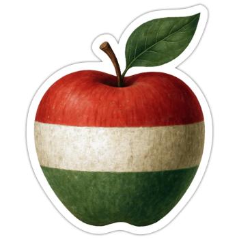 Hongrie - Sticker taille S (10 x 10 cm) - blanc mat - Devant