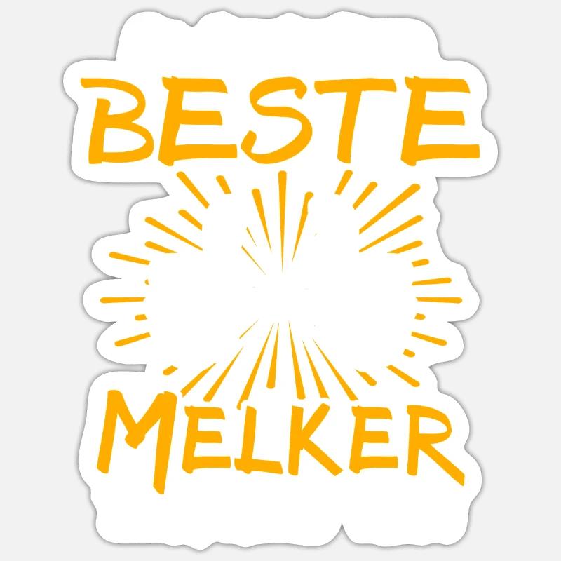 Idée de cadeau Melker - Sticker taille S (10 x 10 cm) - blanc mat