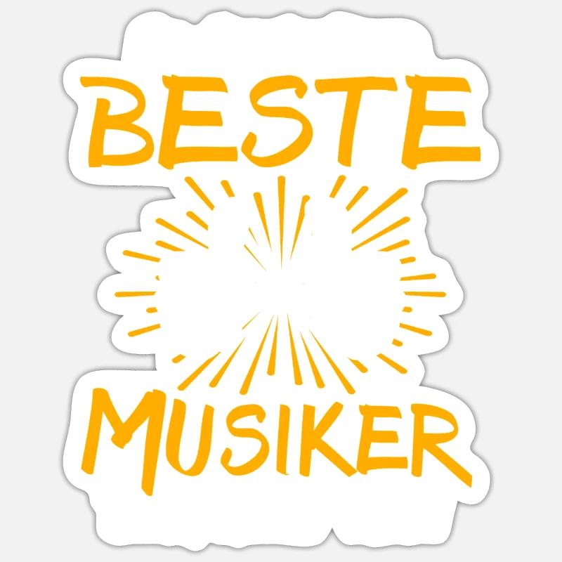 Musiker Geschenkidee - Sticker Größe S (10 x 10 cm) - Mattweiß