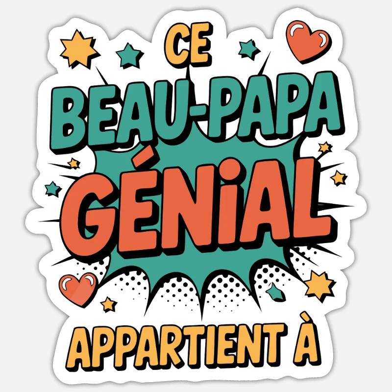 This Awesome Step-Dad to Customize – Family - Sticker size S (10 x 10 cm) - white matte
