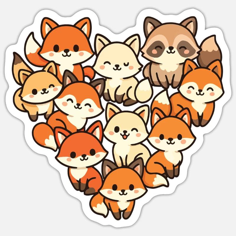Fox - Sticker size S (10 x 10 cm) - white matte