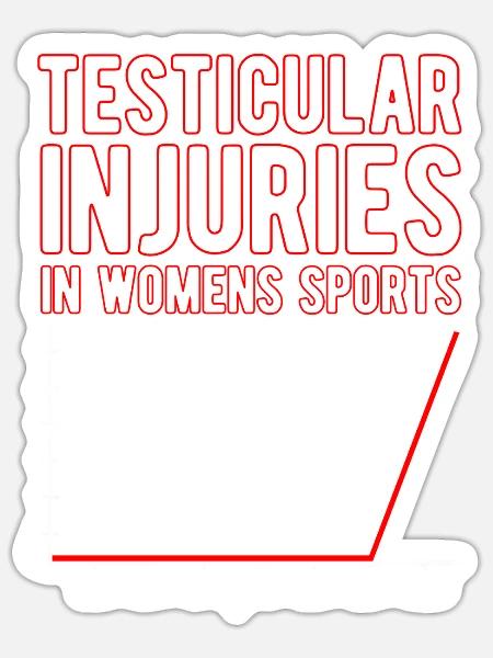 Testicular Injuries In Womens Sport Unwearable - Sticker Größe S (10 x 10 cm) - Mattweiß