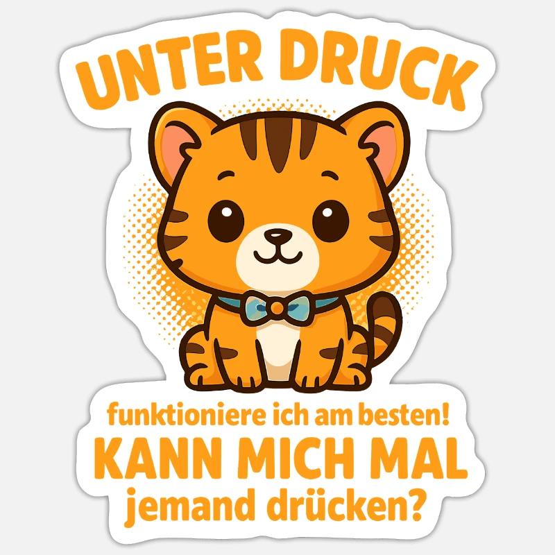 Sous pression, câlin, douce phrase de presser Sticker taille S (10 x 10 cm)