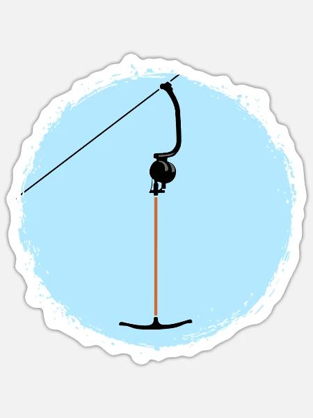 Ankerlift | Lift me, Ski, Wintersport, Skiurlaub - Sticker Größe S (10 x 10 cm) - Mattweiß