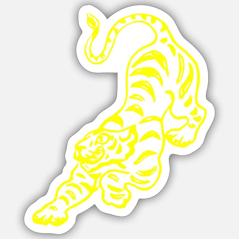 Chinese tiger pattern - Sticker size S (10 x 10 cm) - white matte