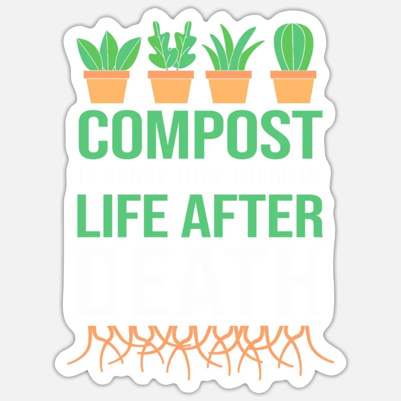 Worms Compost Gift - Sticker size S (10 x 10 cm) - white matte
