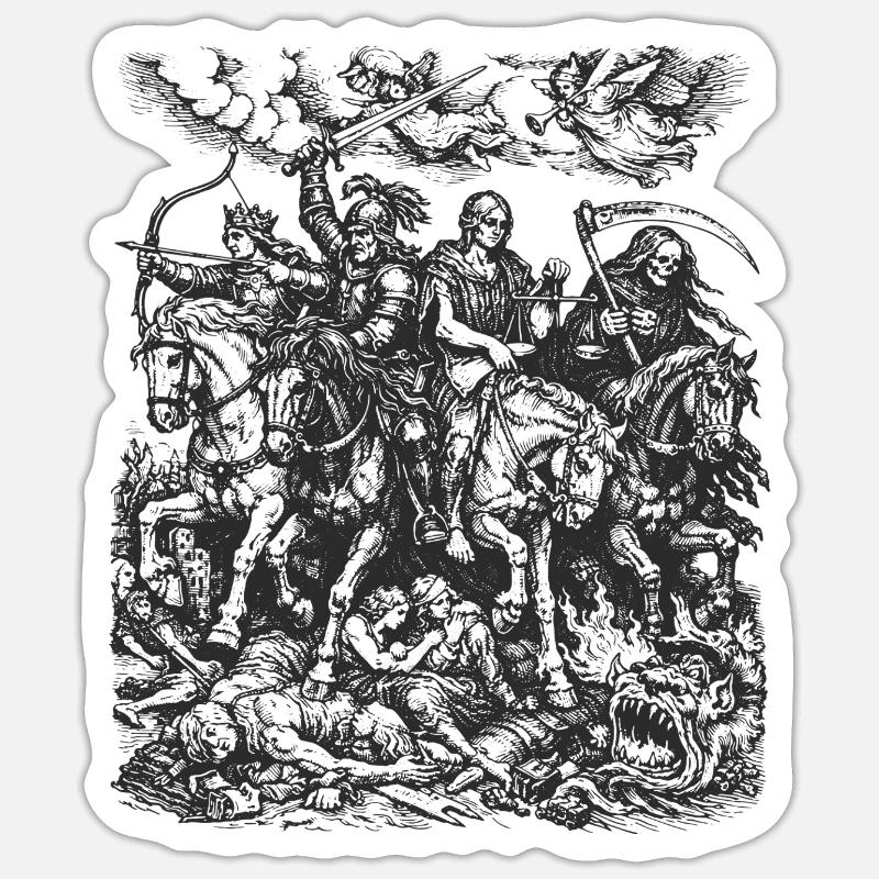 Vier Reiter der Apokalypse Sticker Größe S (10 x 10 cm)